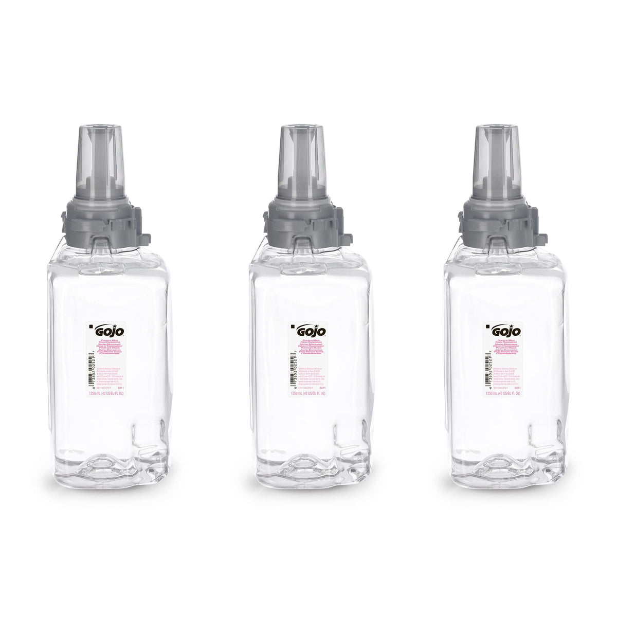 GOJO front packaging showing refill cartridge and brand, benefits hygiene
