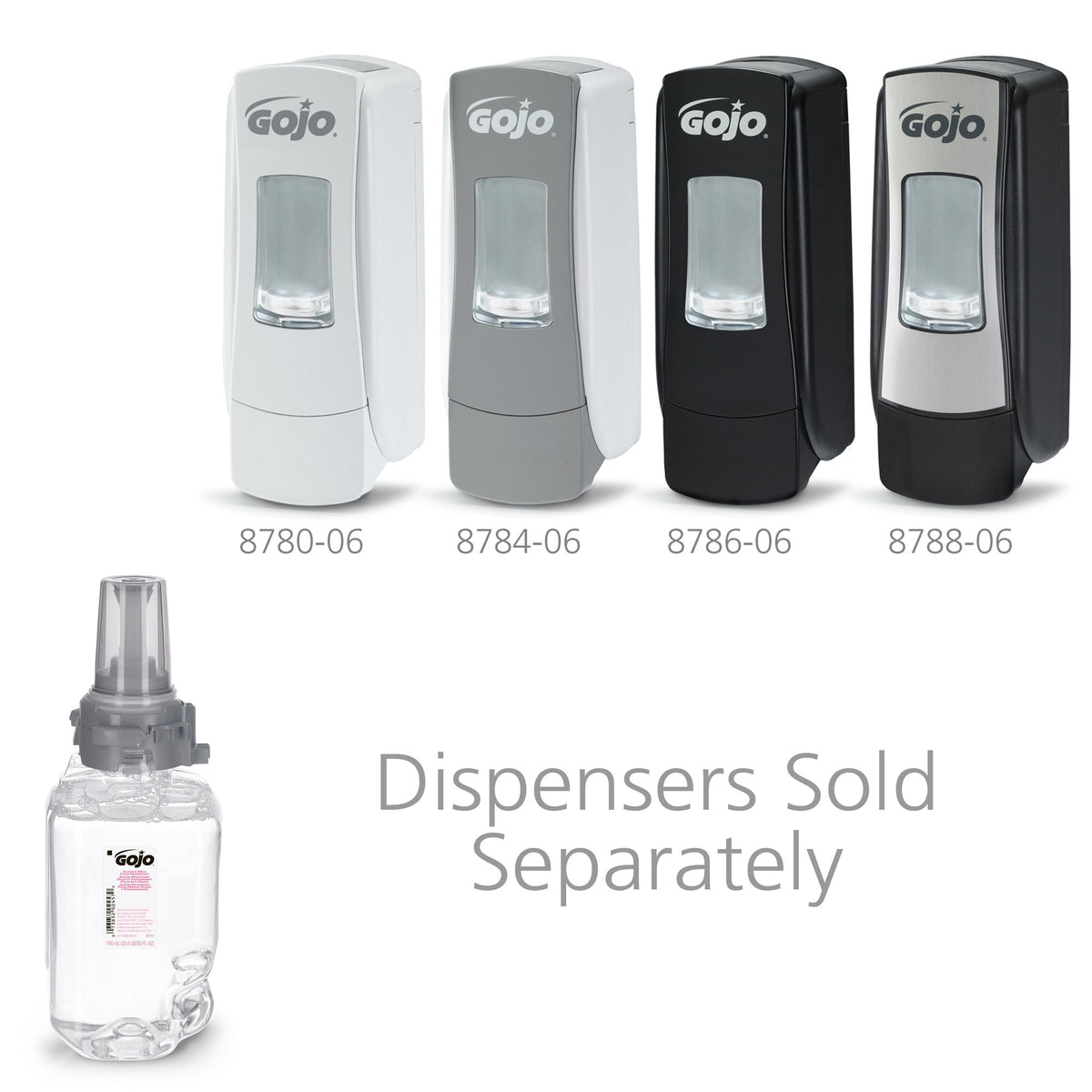 GOJO clear & mild pump valve detail highlighting sanitary sealed feature