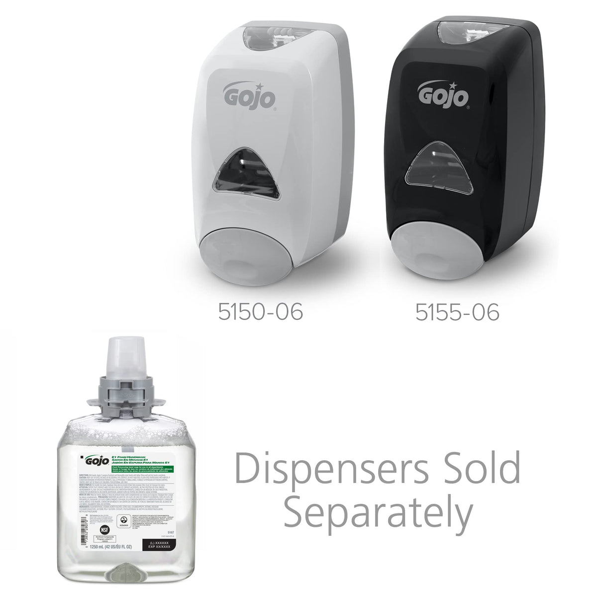 Pack of four GOJO E1 1250 mL refills boxed together for reliable backup supply and cost savings