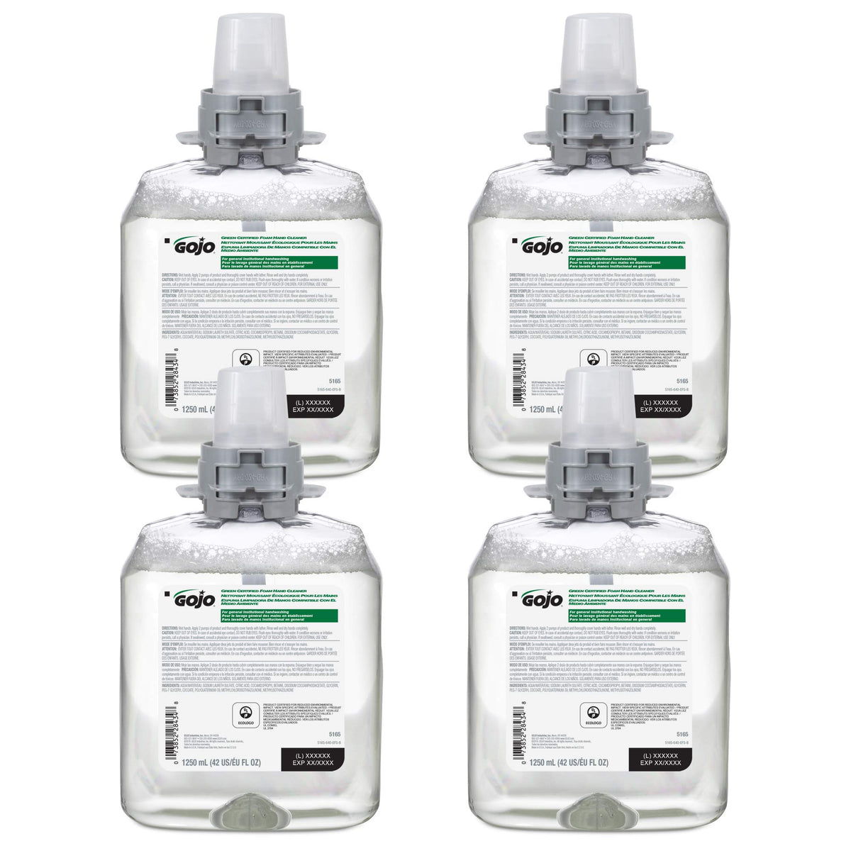 GOJO front packaging view showing product label and eco certifications for quick identification
