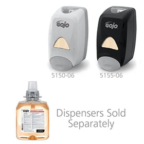 GOJO refill installed in FMX-12 dispenser showing sanitary valve and clean dispensing