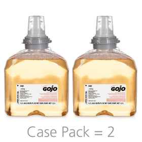GOJO foam texture on hand demonstrating rich lather and gentle skin conditioning