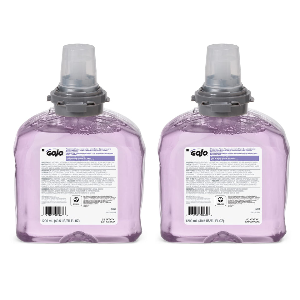 GOJO front packaging cranberry refill showing product label and volume benefit
