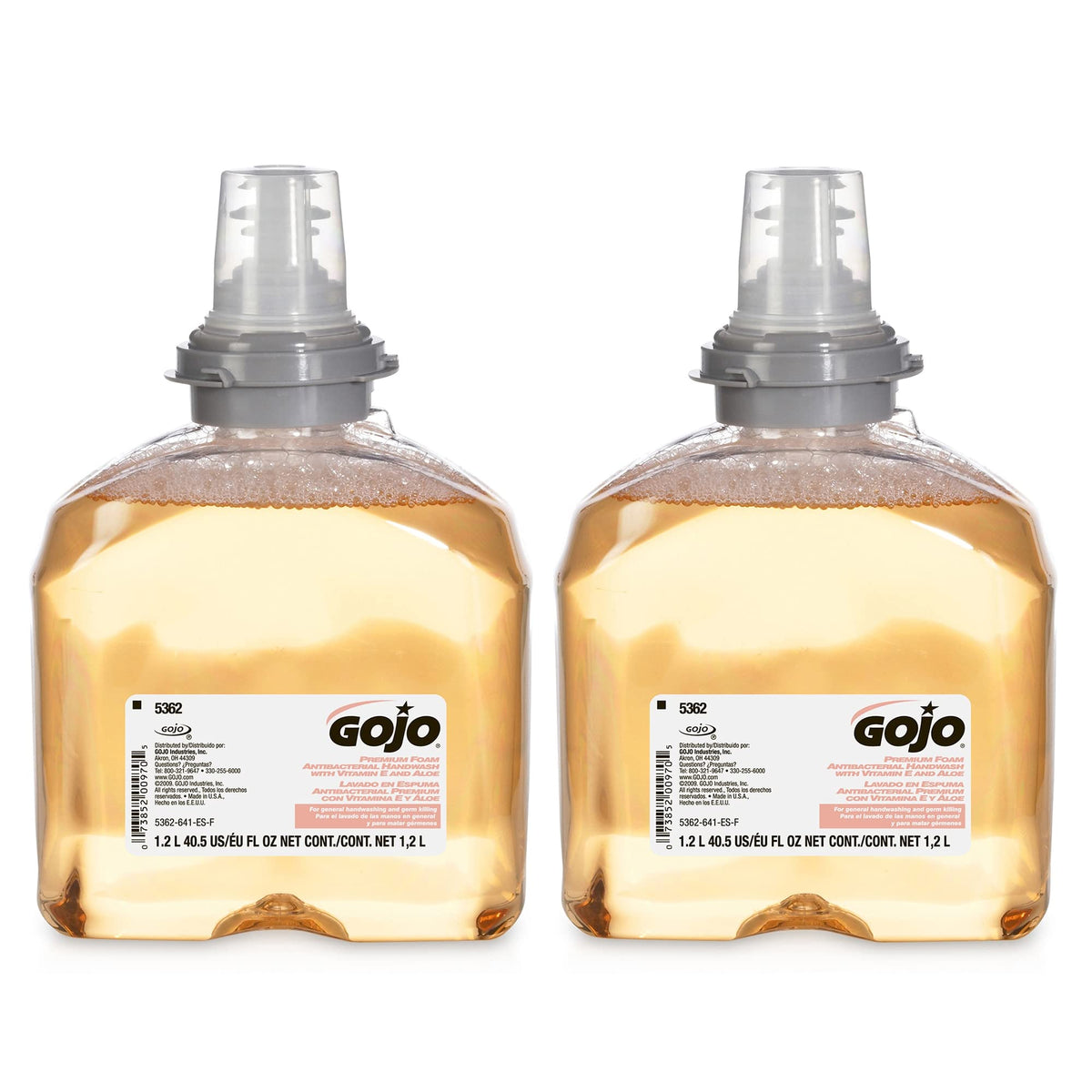 GOJO front packaging showing two TFX 1200 mL refills and product name for easy identification