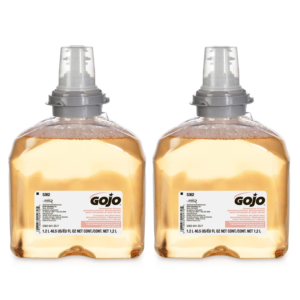 GOJO front packaging showing two TFX 1200 mL refills and product name for easy identification
