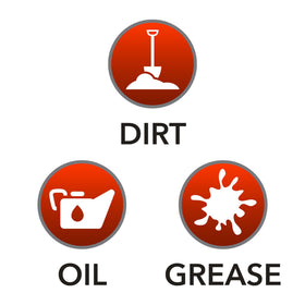 GOJO natural orange being dispensed onto mechanic hands to remove grease efficiently