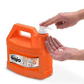 GOJO natural orange pumice close-up texture showing scrubbing particles for heavy-duty cleaning