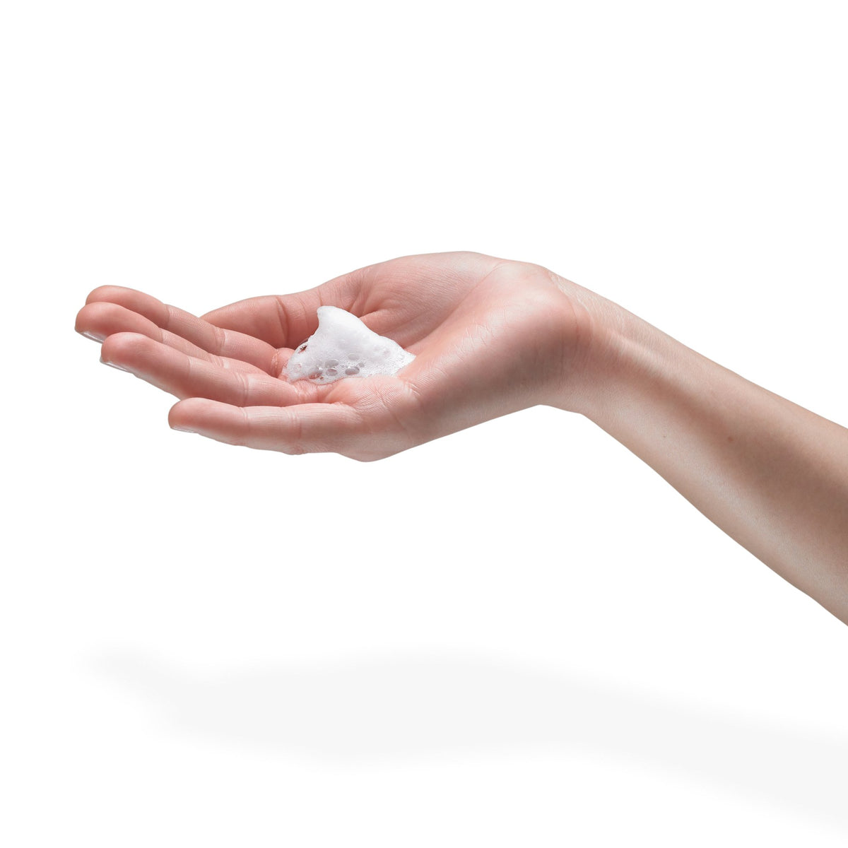GOJO plum refill clear bottle showing fill level for timely replacement
