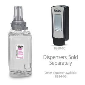 GOJO plum refill dispensing valve close-up showing sanitary sealed valve benefit
