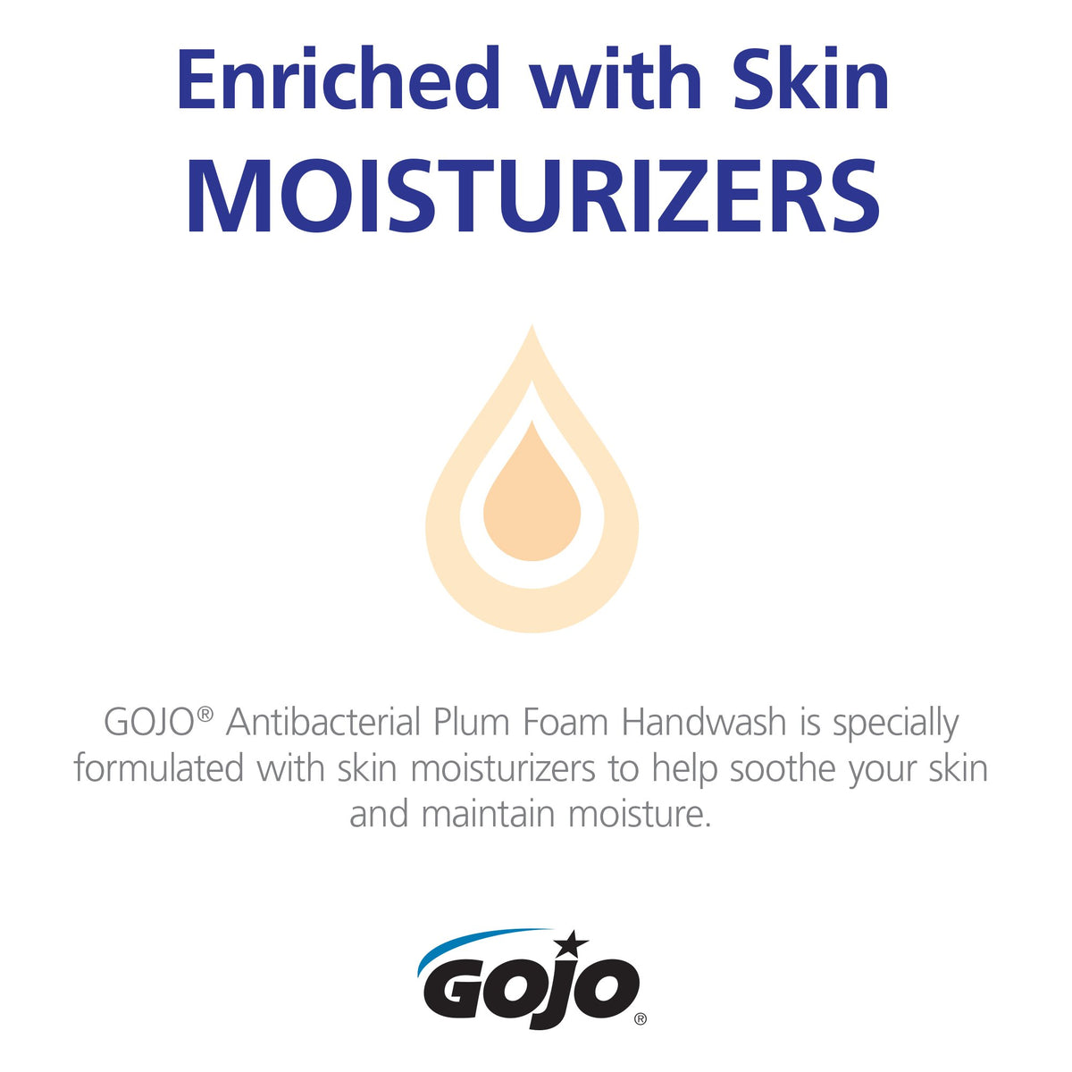 GOJO plum refill held in hand for size comparison and refill handling convenience