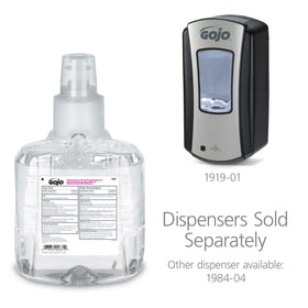 GOJO two-pack refill next to common objects showing large 1200 mL capacity