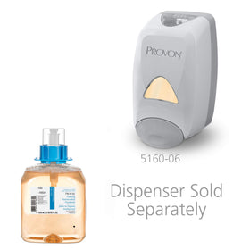 GOJO Provon next to a hand for scale to show 1250 mL capacity benefit