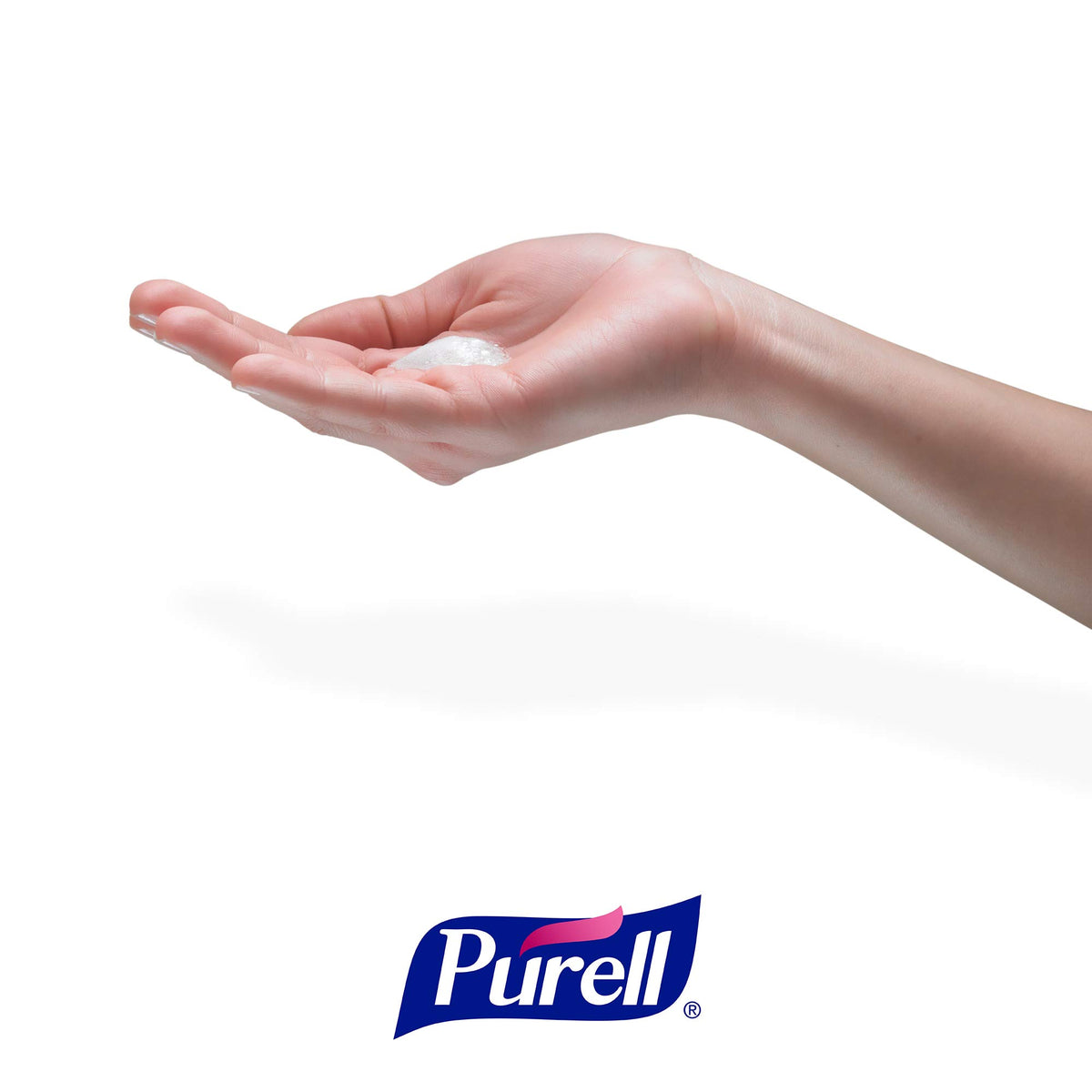 GOJO refill next to hand showing 800 mL scale and convenient capacity