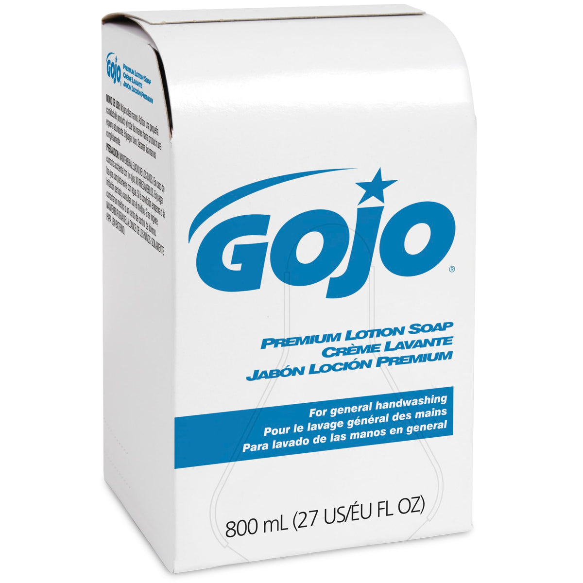 GOJO lotion texture dispensed on palm showing gentle conditioning benefit