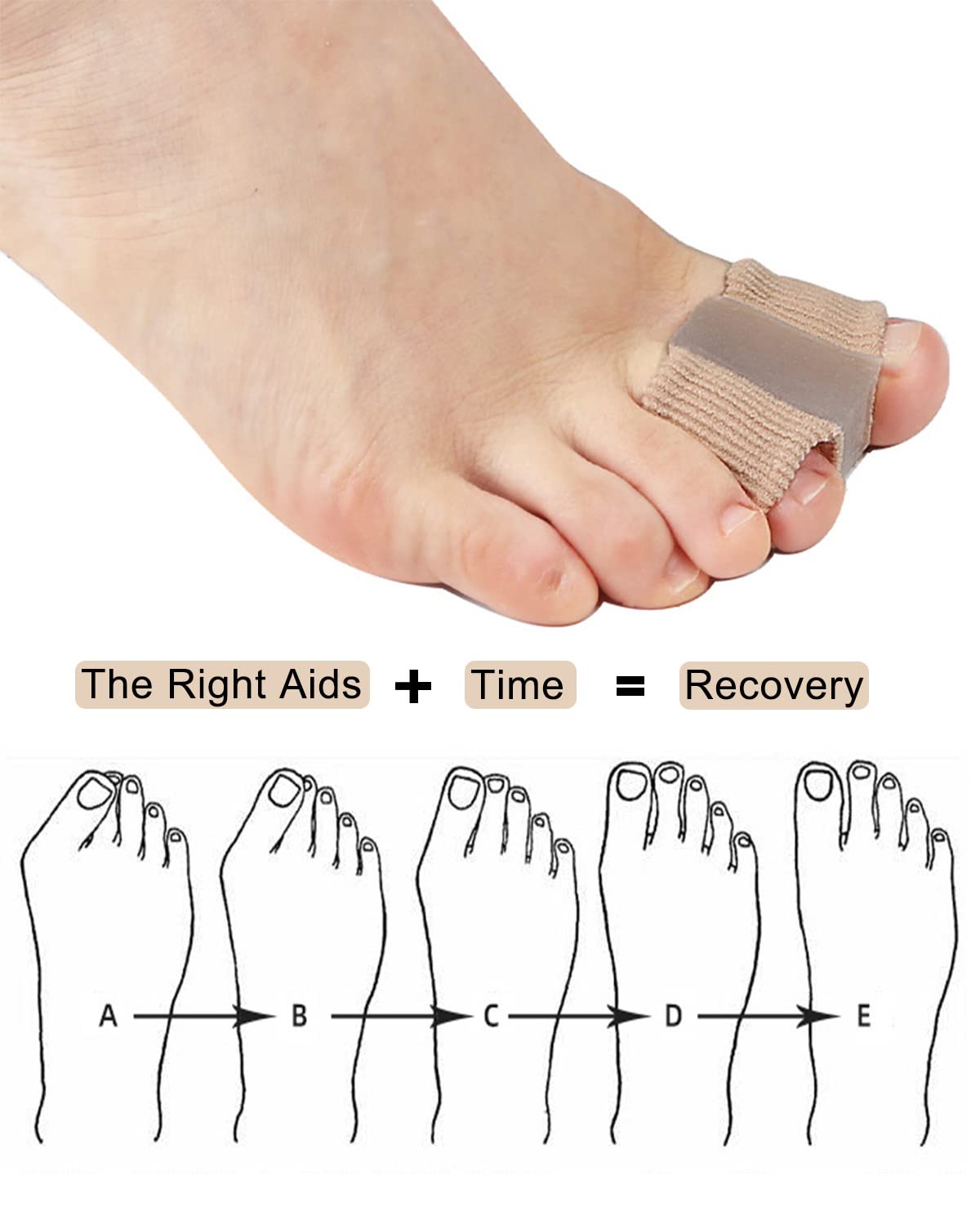 Golbylicc toe separator shown on foot demonstrating secure fit and comfort