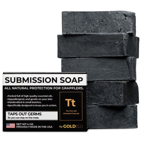 Gold BJJ front packaging showing five soap bars and benefits