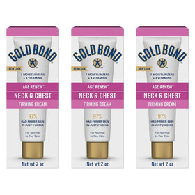 Gold Bond front packaging showing three 2 oz tubes and benefits