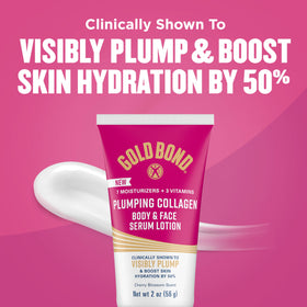 Gold Bond dispensing serum from tube onto fingertip, demonstrates easy, mess-free application