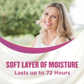 Gold Bond applying serum to hand, shows immediate moisturizing and smoothing benefit