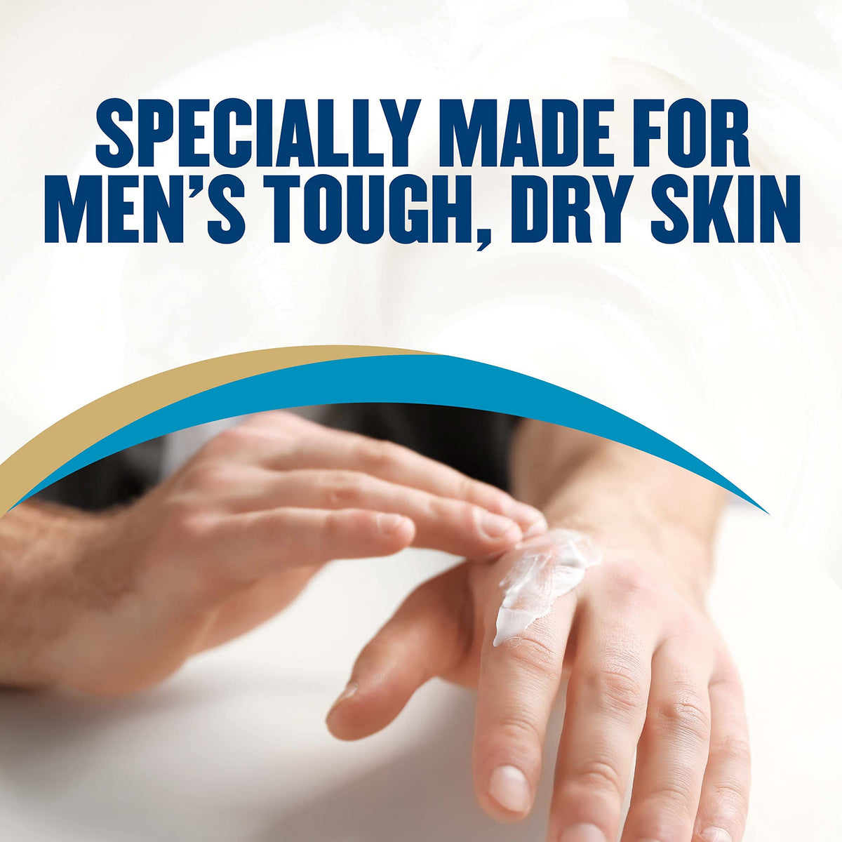 Gold Bond applied to hands demonstrating quick absorption and comfort