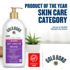 Gold Bond lotion texture close-up showing smooth, spreadable consistency
