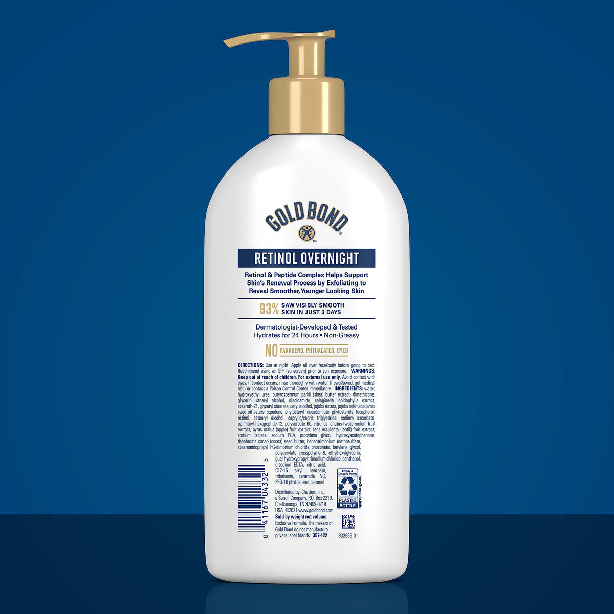 Gold Bond lotion texture close-up showing smooth fast-absorbing finish