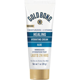 Gold Bond front tube showing product name and travel size benefit