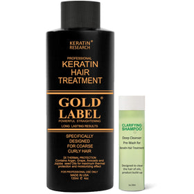 GOLD LABEL front packaging showing kit contents and professional branding benefit salon-quality results