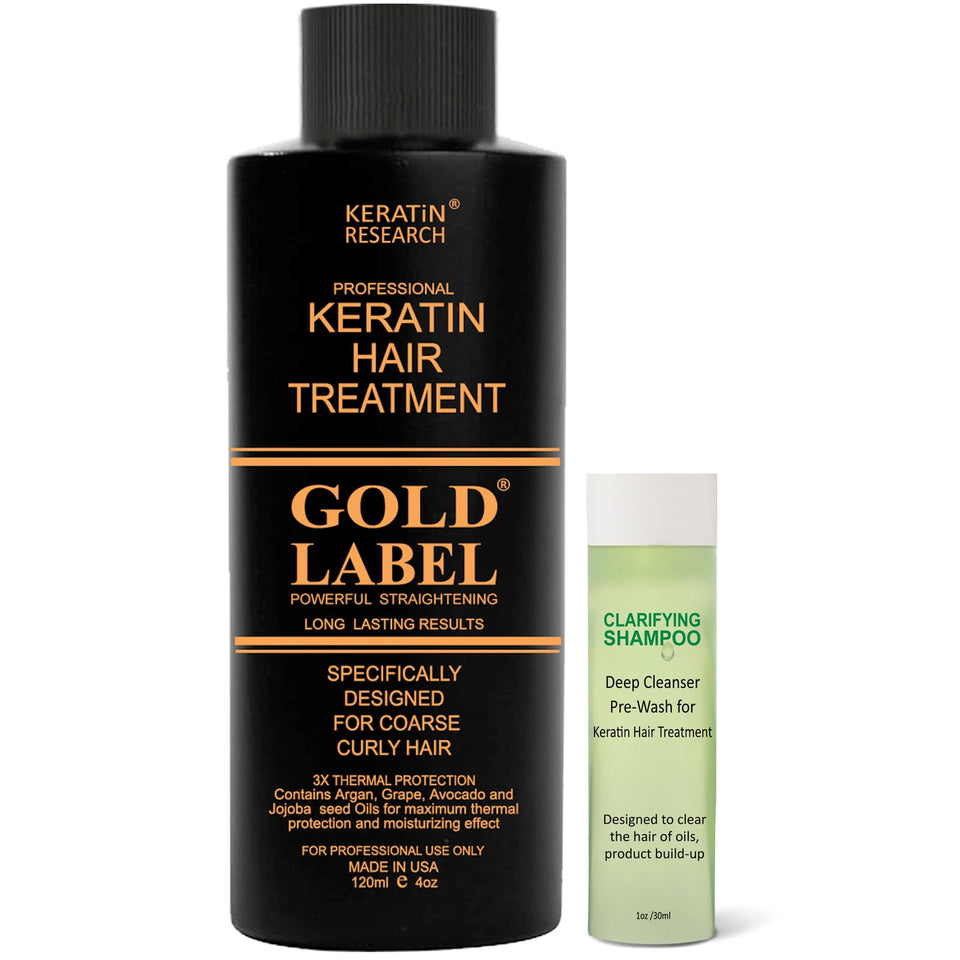 GOLD LABEL front packaging showing kit contents and professional branding benefit salon-quality results