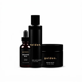 Golden Grooming Company front packaging showing full starter kit benefit