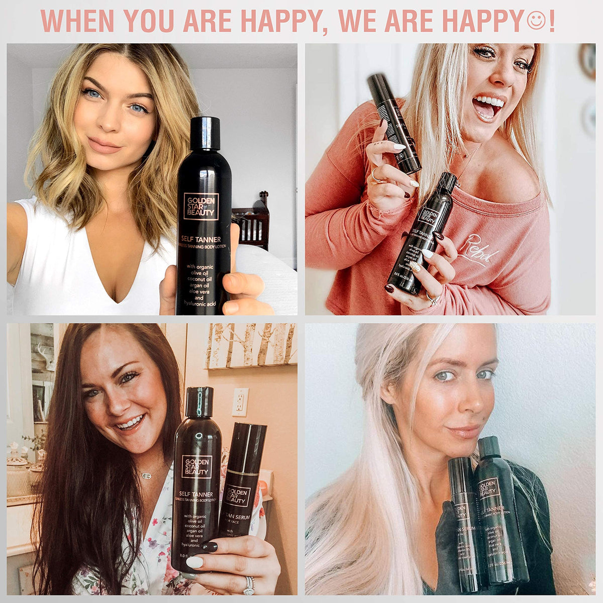 GOLDEN STAR BEAUTY before and after images showing improved tan fade