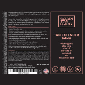 GOLDEN STAR BEAUTY bottle with included booklet for application tips
