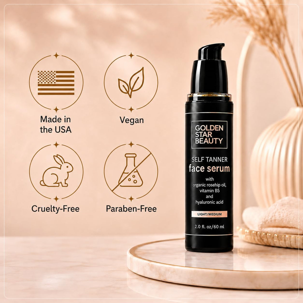 GOLDEN STAR BEAUTY certified-organic label close-up proving quality