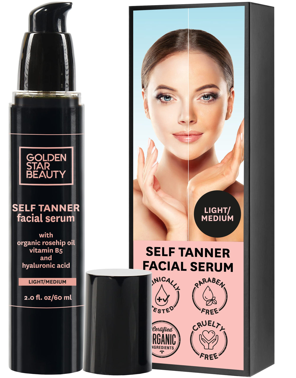 GOLDEN STAR BEAUTY front bottle showing product design and quick recognition benefit