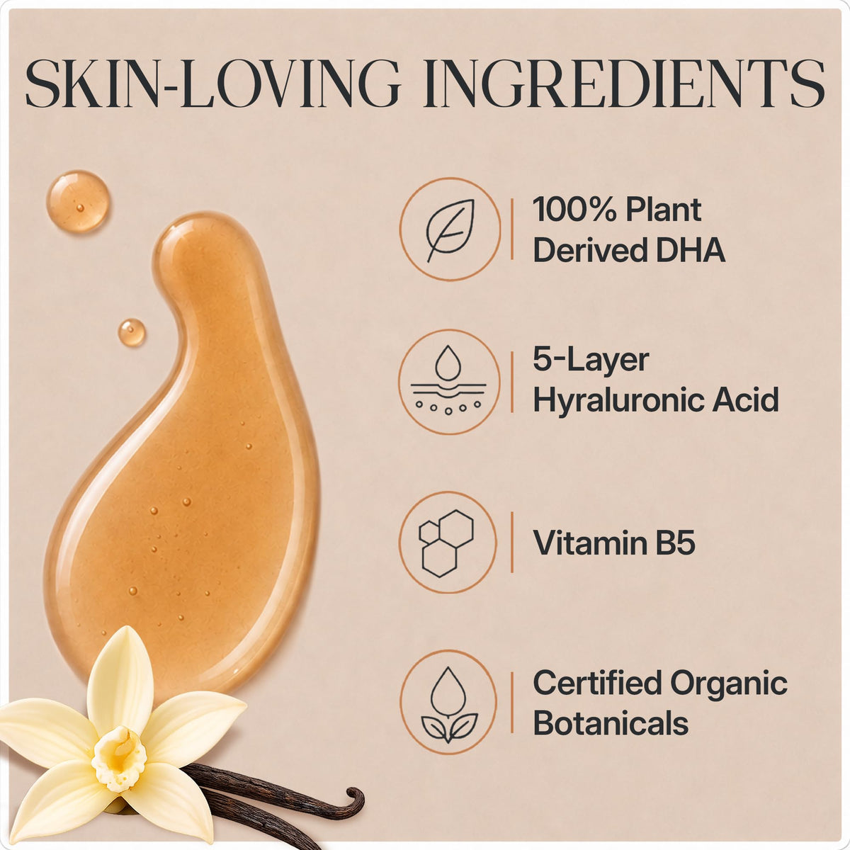 GOLDEN STAR BEAUTY ingredient bottles with aloe and hyaluronic displayed