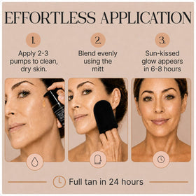 GOLDEN STAR BEAUTY applying serum on hand demonstrating even spread