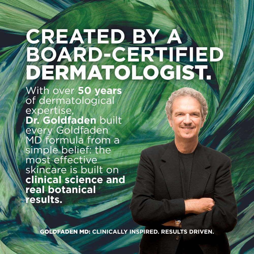 GOLDFADEN MD on bathroom vanity suggesting daily routine and refreshed eyes
