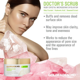 GOLDFADEN MD product applied on fingertips demonstrating gentle exfoliation and hydration