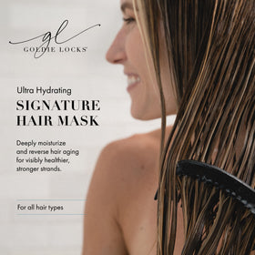 Goldie Locks being applied to damp hair for deep conditioning