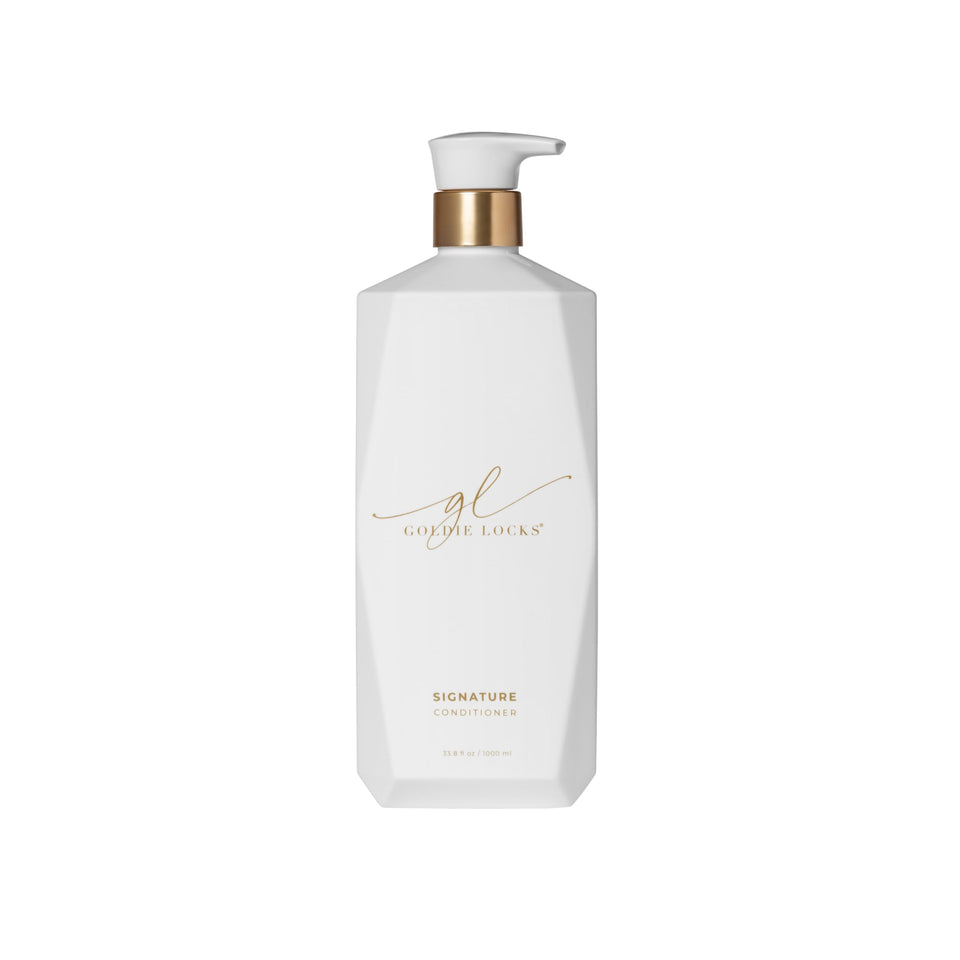 Goldie Locks front packaging showing the 33.8 fl oz bottle and branding benefit soft hair
