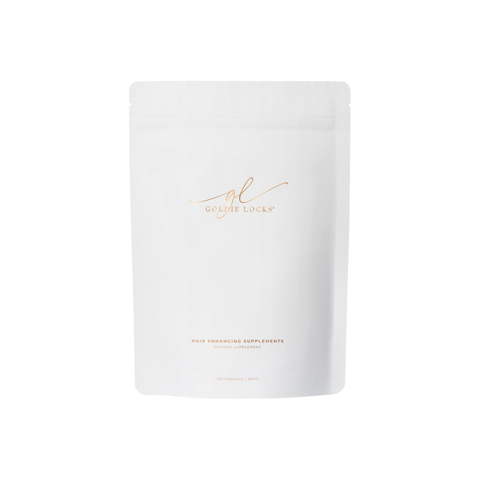 Goldie Locks front packaging showing refill bottle and benefits