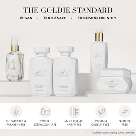 Goldie Locks lifestyle bathroom shelf scene showing everyday luxury and consistent softness