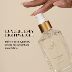 Goldie Locks bottle with marula oil and white truffle ingredient visual