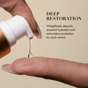 Goldie Locks serum drop texture closeup showing lightweight, non-greasy finish