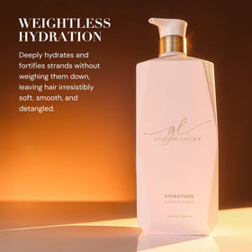 Goldie Locks creamy conditioner texture close-up showing smooth slip for detangling