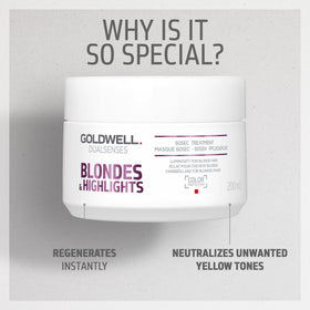 Goldwell applying treatment to damp blonde hair for fast tone control