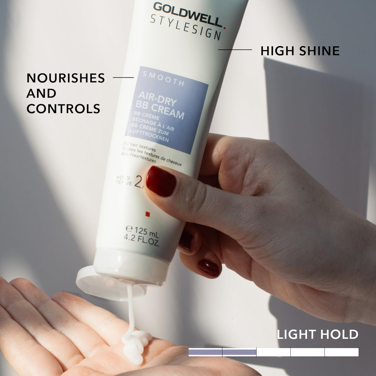 Goldwell applied to towel-dried hair for easy air-dry styling