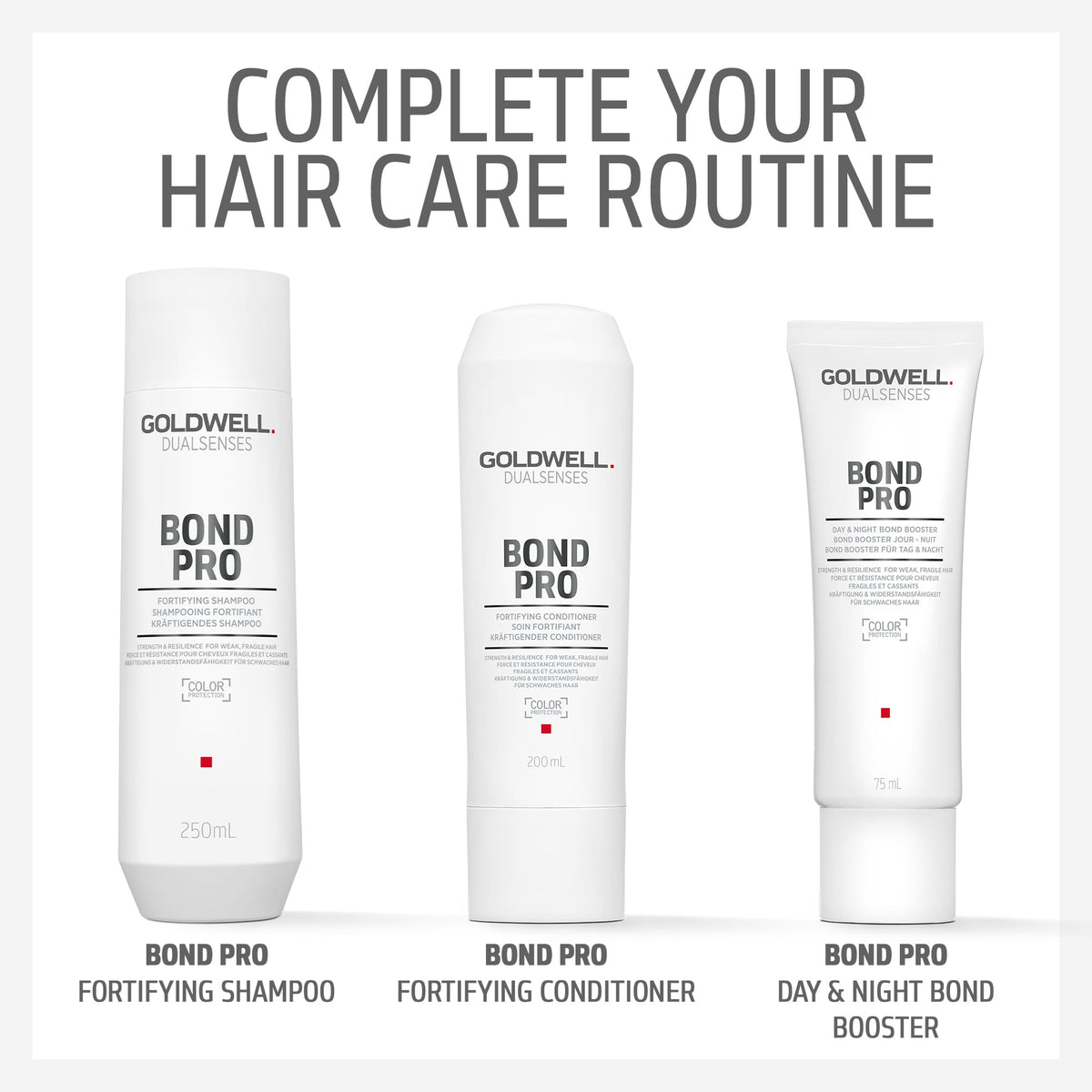 Goldwell Bond Pro bottle in hand demonstrating 1L scale and value benefit