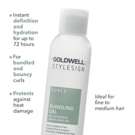 Goldwell bundling gel used with a diffuser to boost curl shape