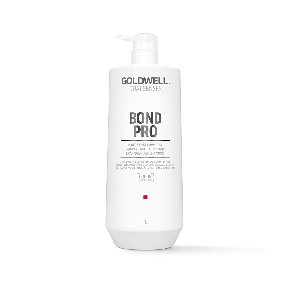 Goldwell front packaging showing 1L bottle and clear product branding benefits